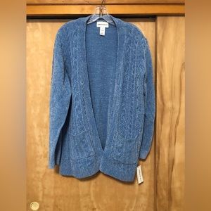 Alfred Dunner chenille pocketed cardigan XL.  New with tags.